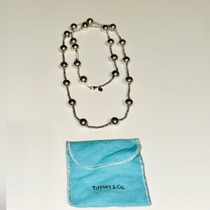 Tiffany & Co. Silver Bead Chain Necklace long